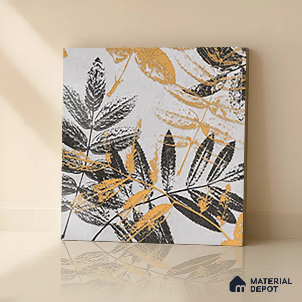 Floral Wall Tile TL 07249 Plana 8005 GLM (Gold) 1 ft x 1 ft Ceramic Matte Finish - 9 mm  | 2 mm Spacer is Mandatory | Please Expect a Slight Variation of Pattern (Sample)